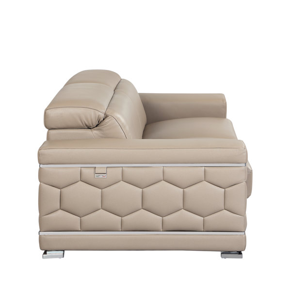 Orren Ellis Hawkesbury Common Luxury Top Grain Italian Upholstered
